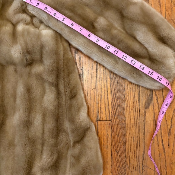 Vintage Faux Fur Brown Mink Button Jacket Coat Small - Picture 10 of 15
